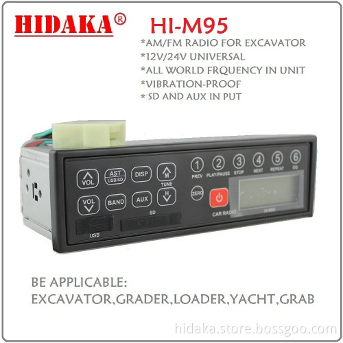 Good quality low price M95 12V/24V FM / AM with USB/SD Excavator Radio